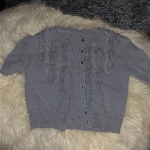 CUTE 2000s GREY SOFT Cropped Cardigan Sweater